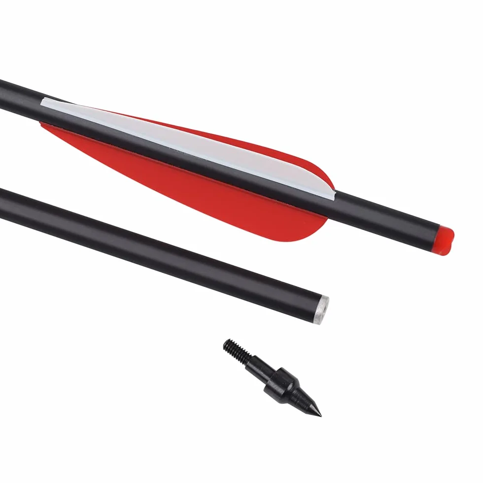 NIKA ARCHERY 12 Piezas de Pernos de Ballesta Flechas de Carbono 16 18 20 Pulgadas Flechas de Ballesta para Ballesta Caza Tiro con Arco práctica de Tiro