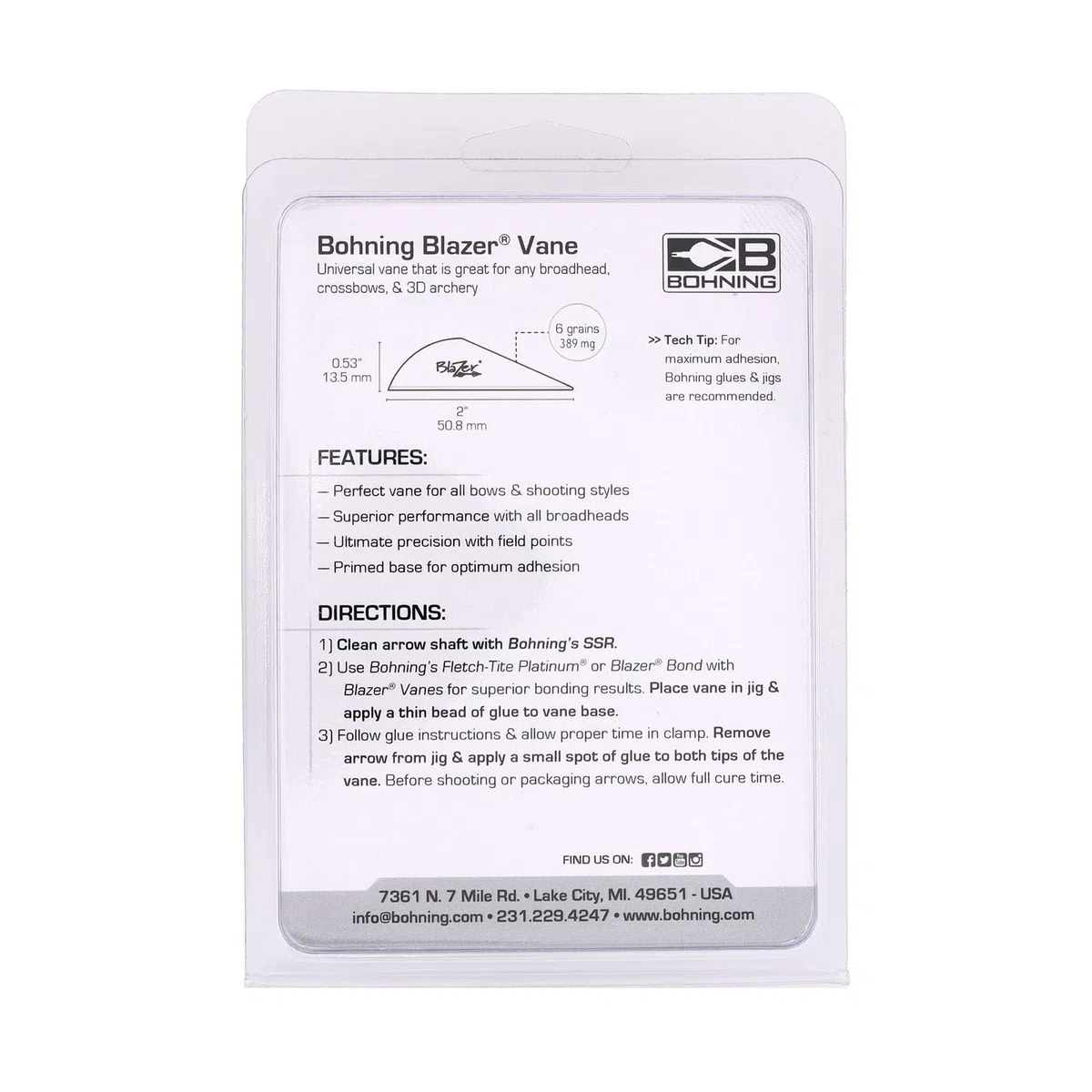 Bohning Blazer Vanes (100 Unidades)