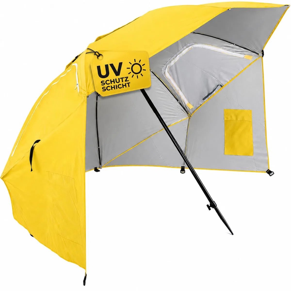 Stagecaptain UM-210 Shady Sombrilla y Refugio de Playa - Estaca para Montaje como sombrilla - Tela Repelente al Agua con Capa de protección UV - Ventana de Malla para Mejor circulación de Aire