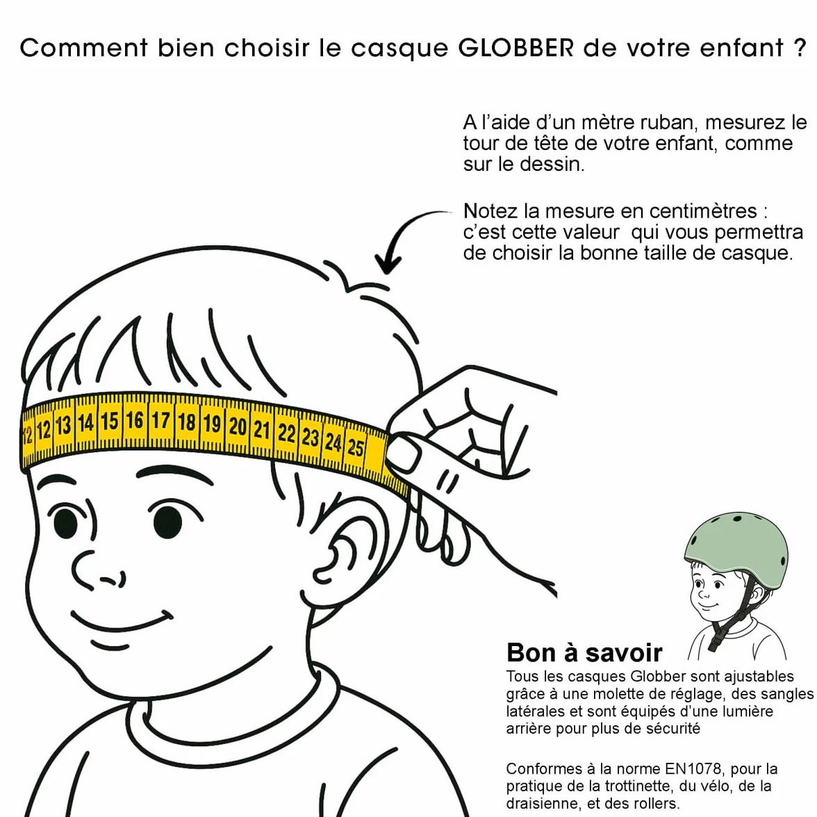 GLOBBER - Casco Primo (XS/S) - Casco de protección para niños - Torre de Cabeza 48-53 cm