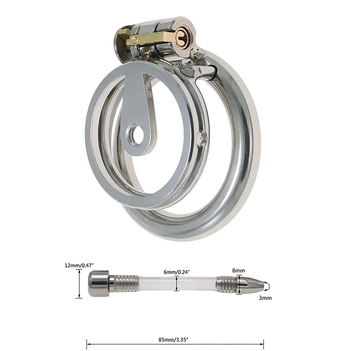 1 Palabra Plana de Acero Inoxidable Baloncesto Deportes Jaula Protectora con Anillo y cinturón y Silicona Tubo Hueco Trompeta Herramienta de Fitness,Silver/a/m