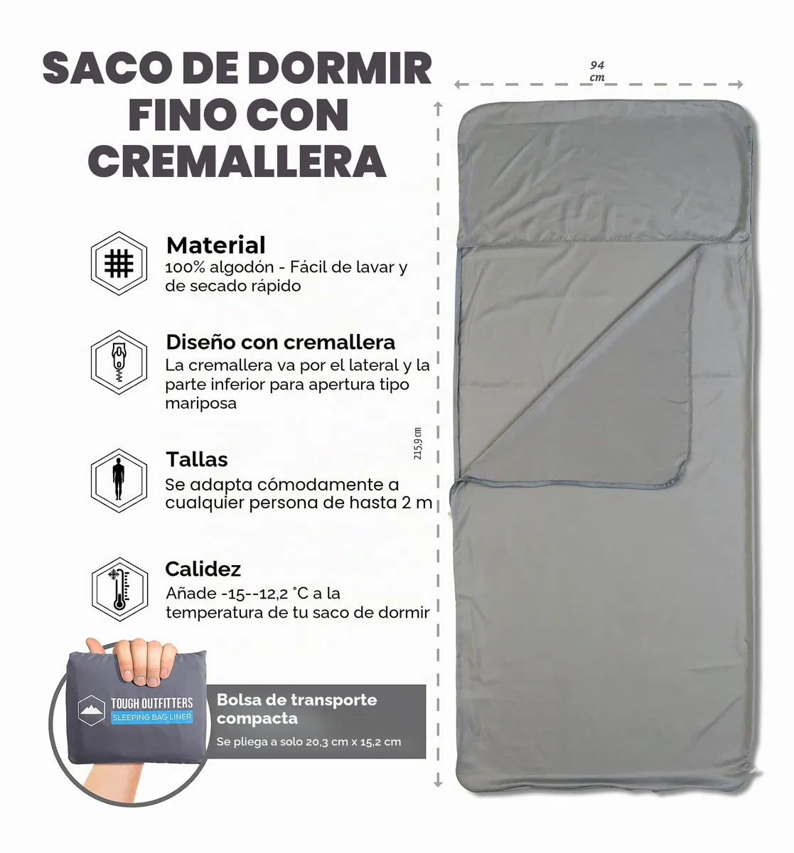 Forro para Saco de Dormir, Saco de Dormir para Adultos y sábanas de Viaje, Saco de Dormir de Viaje para mochileros, hoteles y albergues, Forro Ligero Individual y Doble para Saco de Dormir para