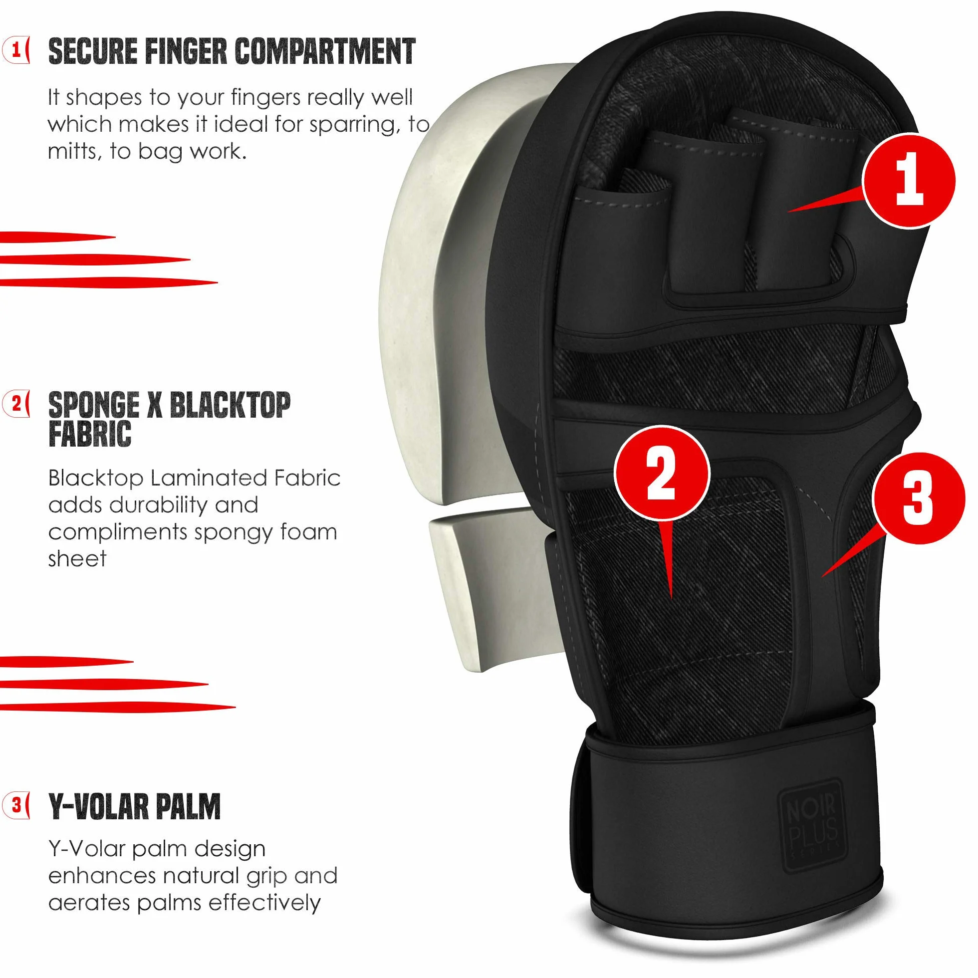 RDX Guantes MMA Entrenamiento Convex Skin Sparring para Boxeo Muay Thai Kickboxing