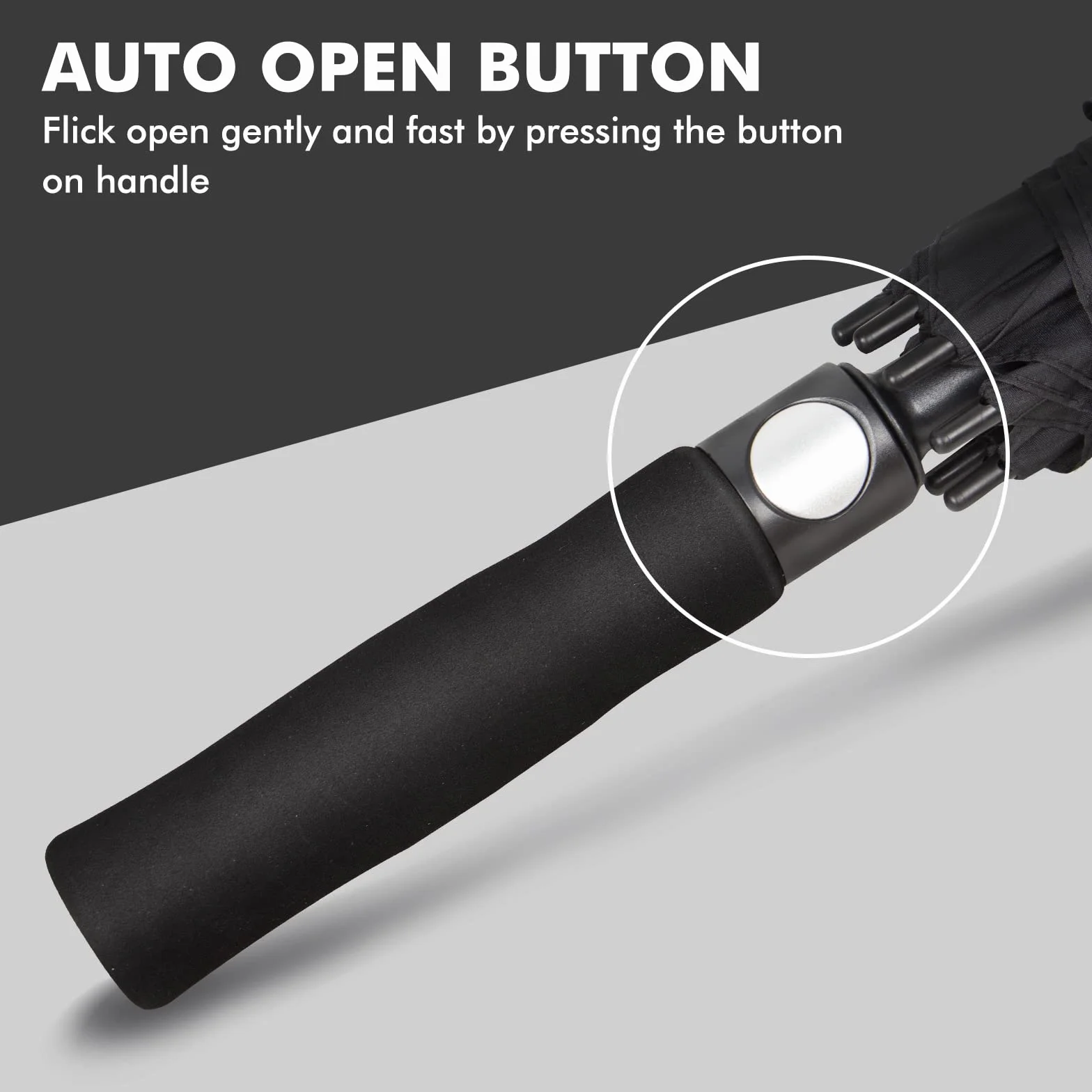 NINEMAX Paraguas de golf grande resistente al viento, paraguas de golf de 62 pulgadas para lluvia resistente, doble toldo grande ventilado para carrito de empuje (negro)