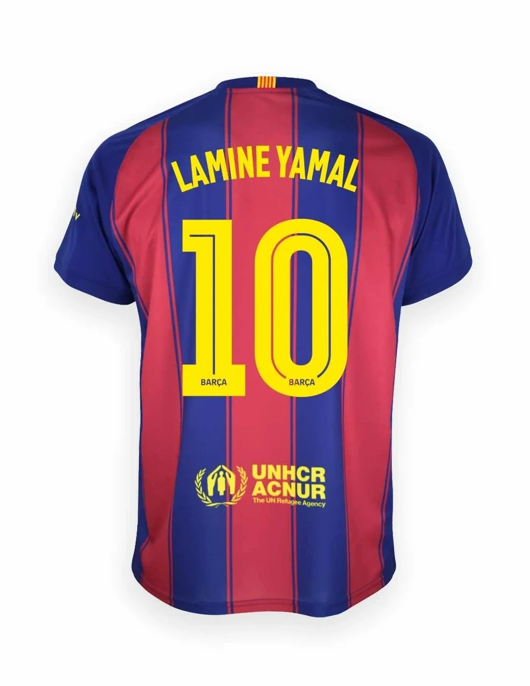 FC Barcelona Camiseta Blaugrana Primera Equipación Réplica Oficial Lamine Yamal, Unisex Niños, 6 Años, Poliéster