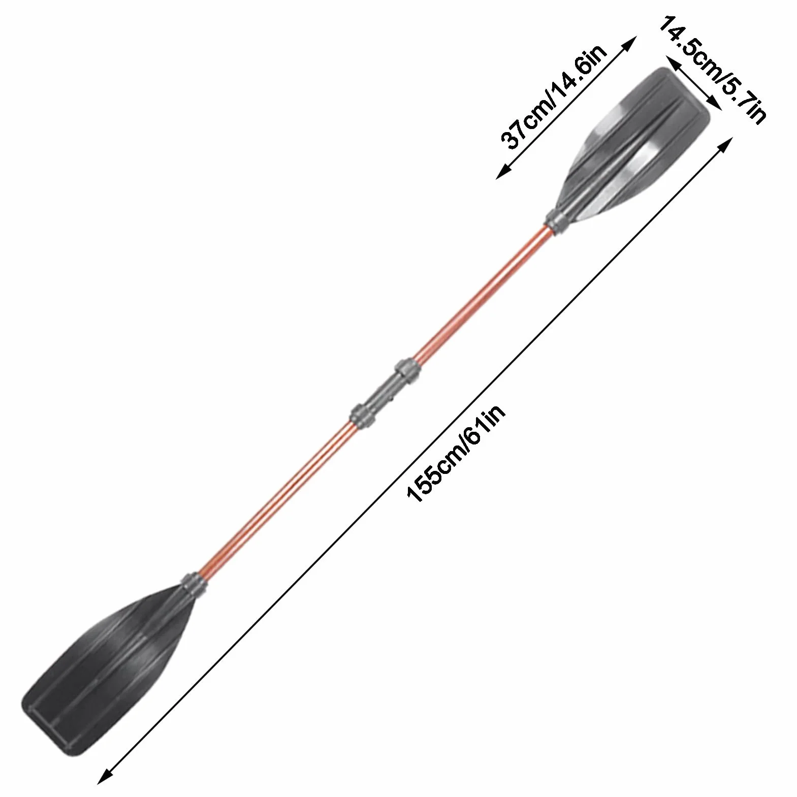 Kayak Paddle Aluminio PP Blade Remo Doble Paleta Separable Antideslizante