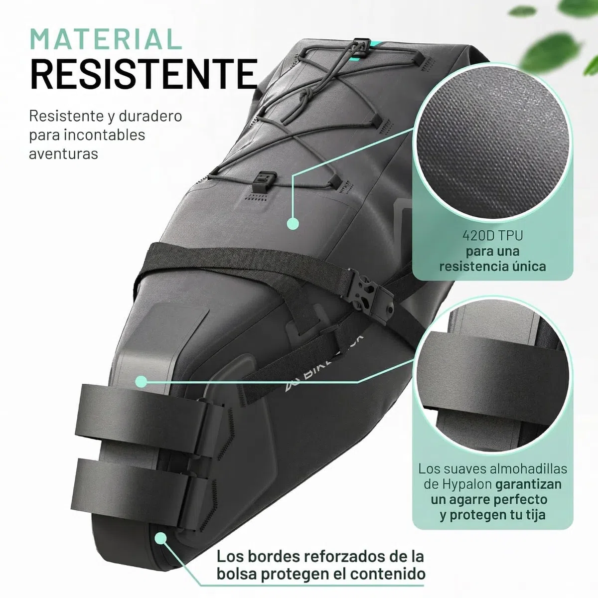 BIKEPACK Alforjas para bicicleta – Bikepacking bolsas – Sillín – Gravelbike – Alforja para carretera 15 L – Bolsa sin portaequipajes – Accesorios