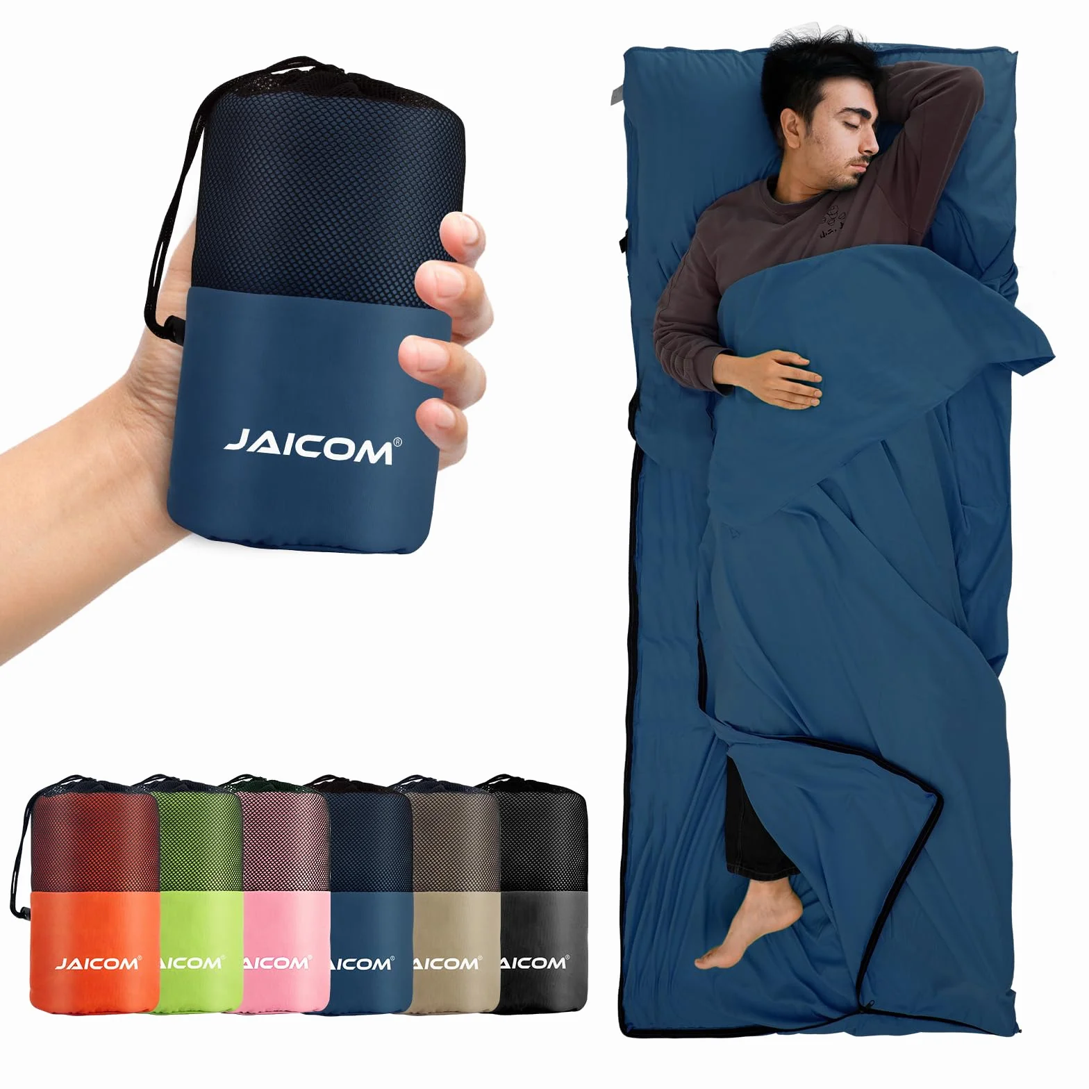 JAICOM Saco de Dormir 220 x 90 cm Ultraligero para Adultos Mochileros
