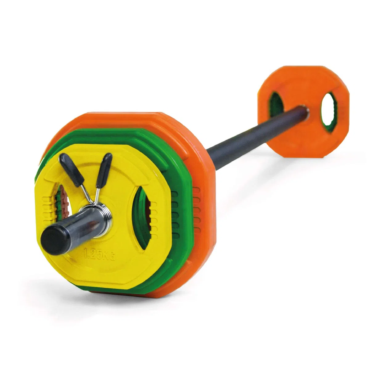 HxG. Juego Body Pump, Juego con Discos y Barra combinables hasta 17,5 kg, Ideal para la práctica de Ejercicios de Crosstraining o musculación y finess. Tu casa es tu Gimnasio.