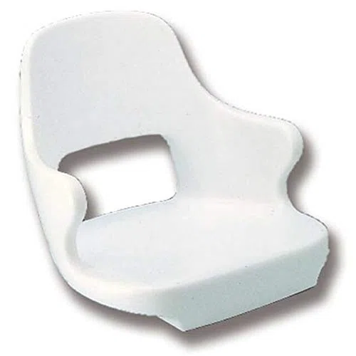 Sillón con asiento para barcos Capitán, de polietileno, color blanco, altura 40 cm, barco náutico