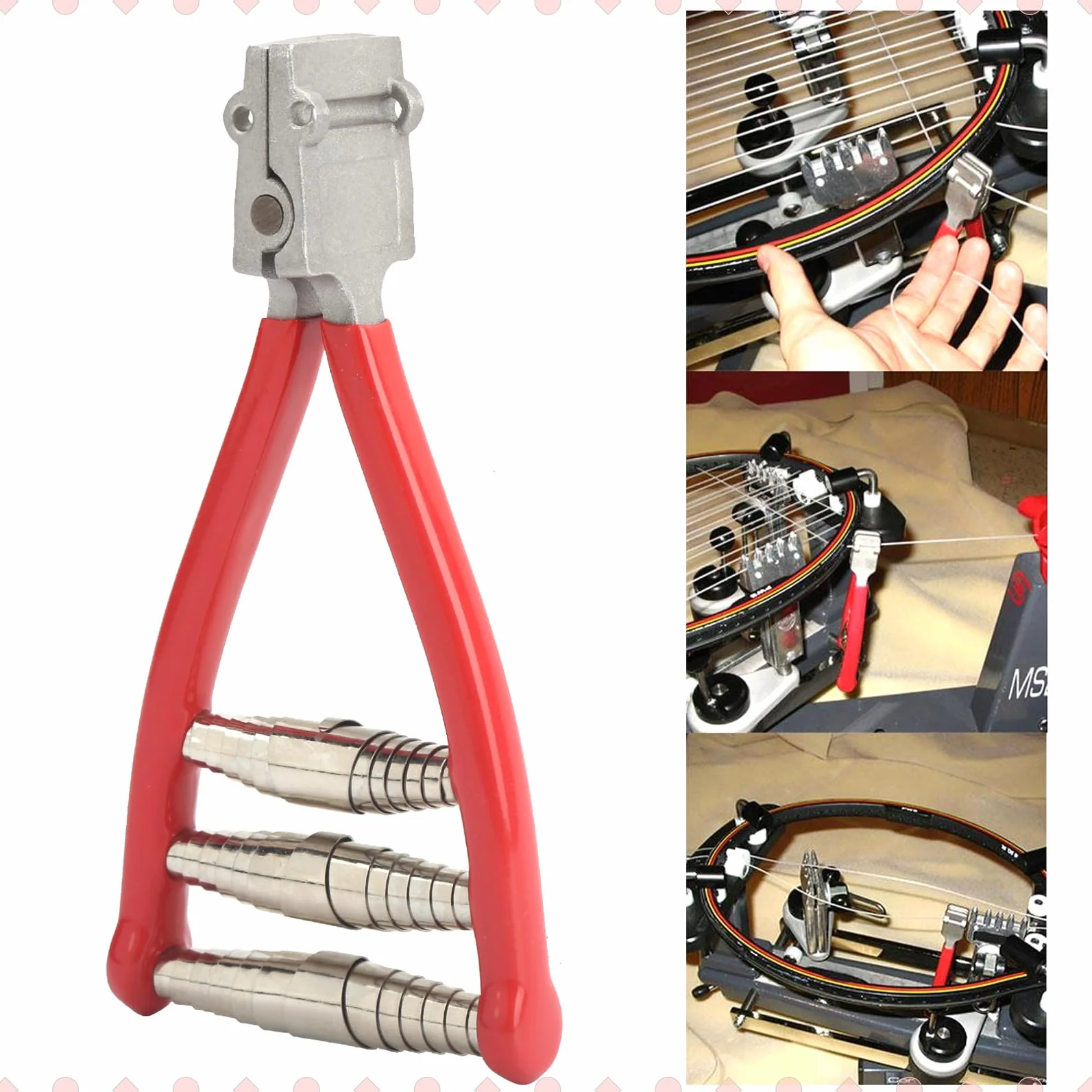 Pinza para Cuerda de 3 Resortes Máquina para Encordar Raquetas de Tenis