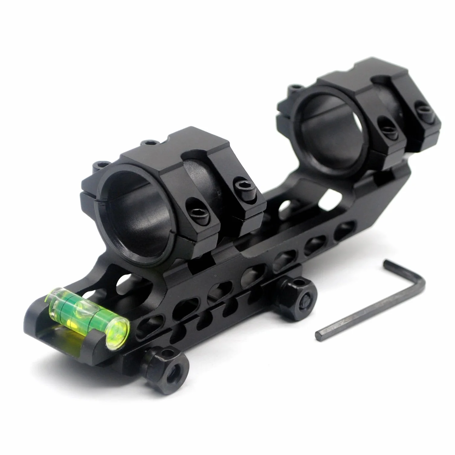 TRIROCK Scope Mounting Rings with Bubble Level, Dual Mount Adapter Ring 30mm / 25.4mm (1 Inch) for 20mm Picatinny Weaver Rail