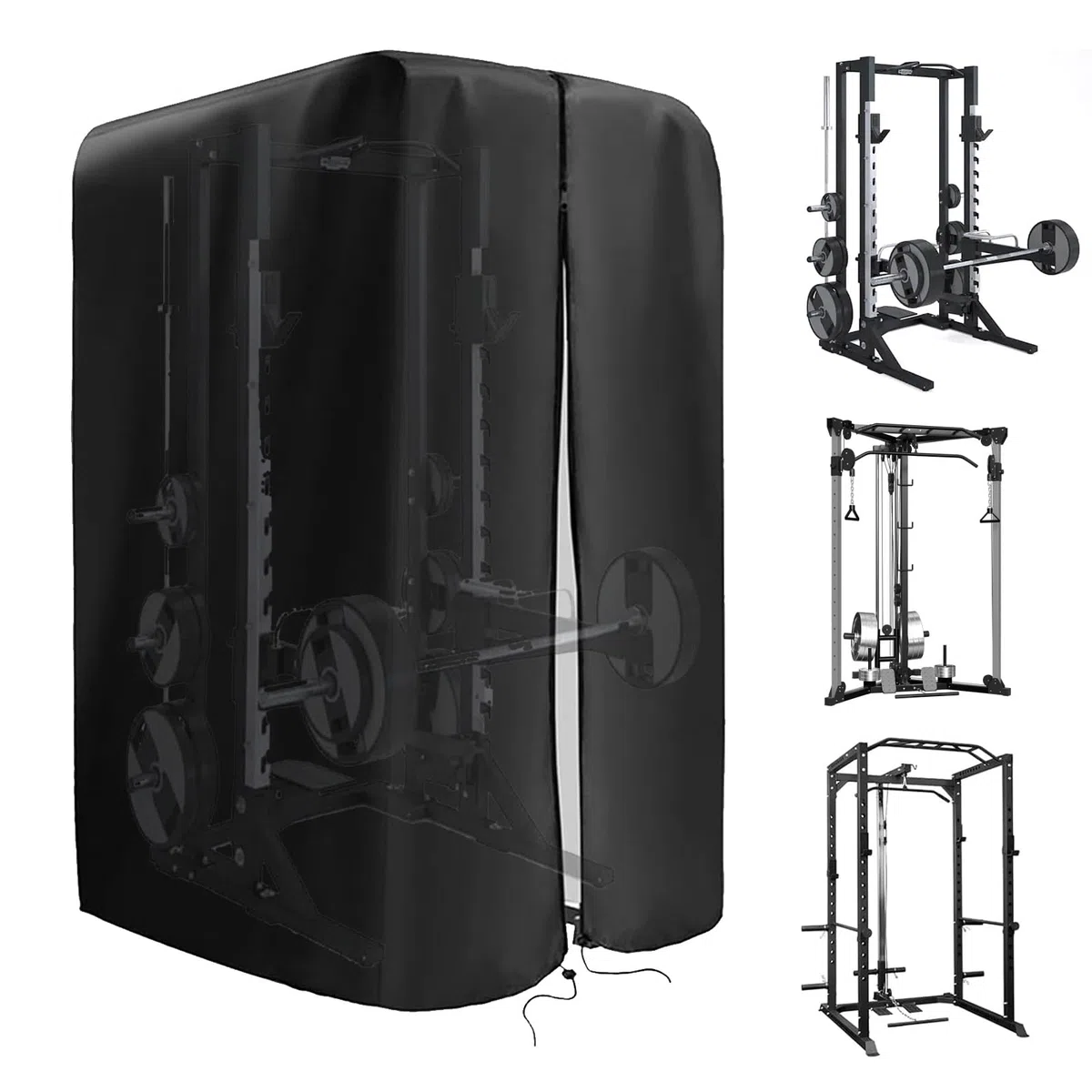 Funda protectora para entrenamiento de fuerza, 209 x 173 x 163 cm, funda protectora para gimnasio en casa, con cremallera, 420D Oxford, resistente al polvo, impermeable, para rack de levantamiento de