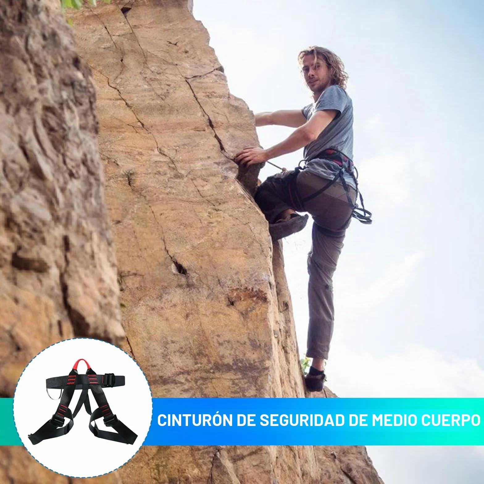 GBKDQQ escalada: arnés de fijación anticaída para rescate de fuego, montañismo y equipo de escalada para hombres y mujeres