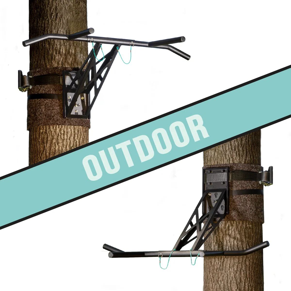 PULLUP & DIP Barra de Dominadas y Dips Premium, Barra Dominadas Móvil para Pared en Casa y Exteriores en Arbol y Poste, Barra de Tracción Multifuncional para más de 35 Ejercicios