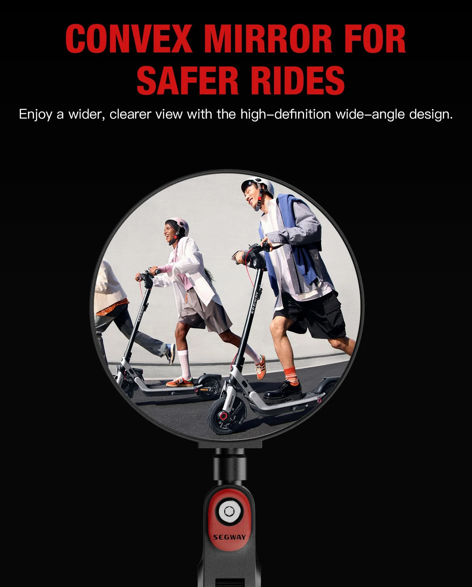 Espejos Retrovisores Ajustables a 360° (Paquete de 2) Compatibles con Segway Ninebot TODAS las Patinetas MAX G30 G2 G3 ZT3 Pro GT3 F3 E3 (Excepto Air T15), Espejo Gran Angular para, Vidrio HD