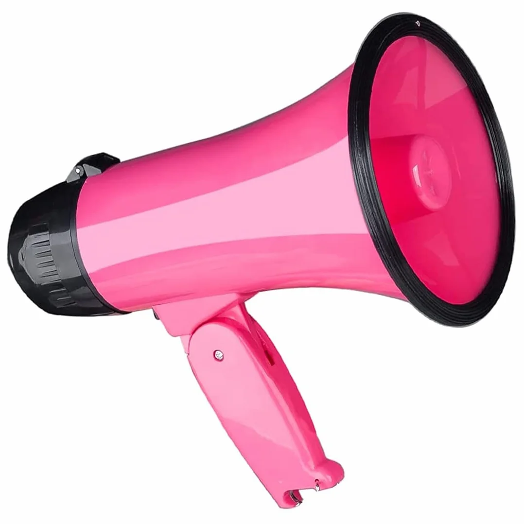 Altavoz PA Megáfono 25W con Grabadora de Voz Abrebotellas Rosa
