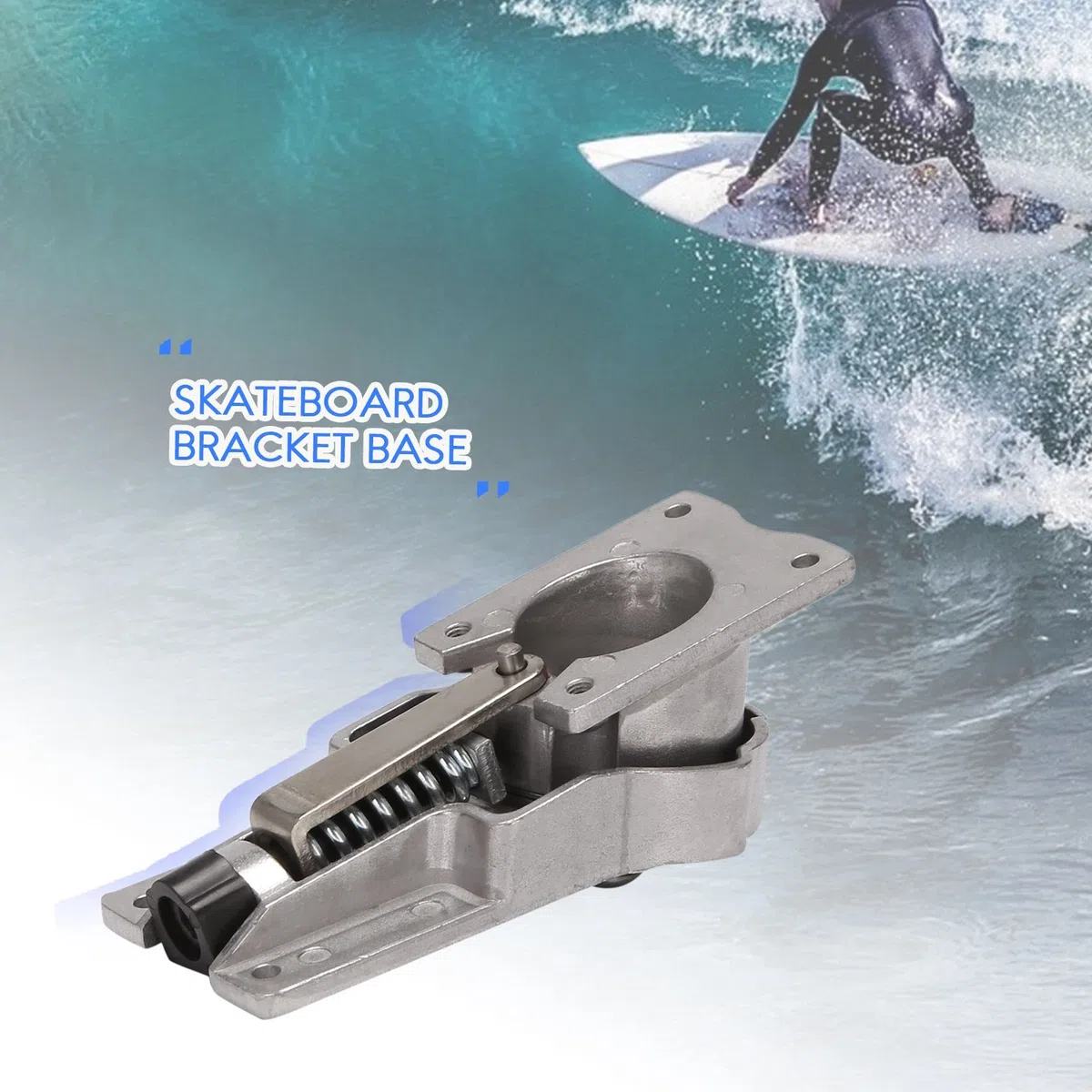 Arrival Surf Skate Trucks Aleación 7 pulgadas Land Surf Skateboard Soporte Base Negro C7 Bridge Spring Bracket, Plata