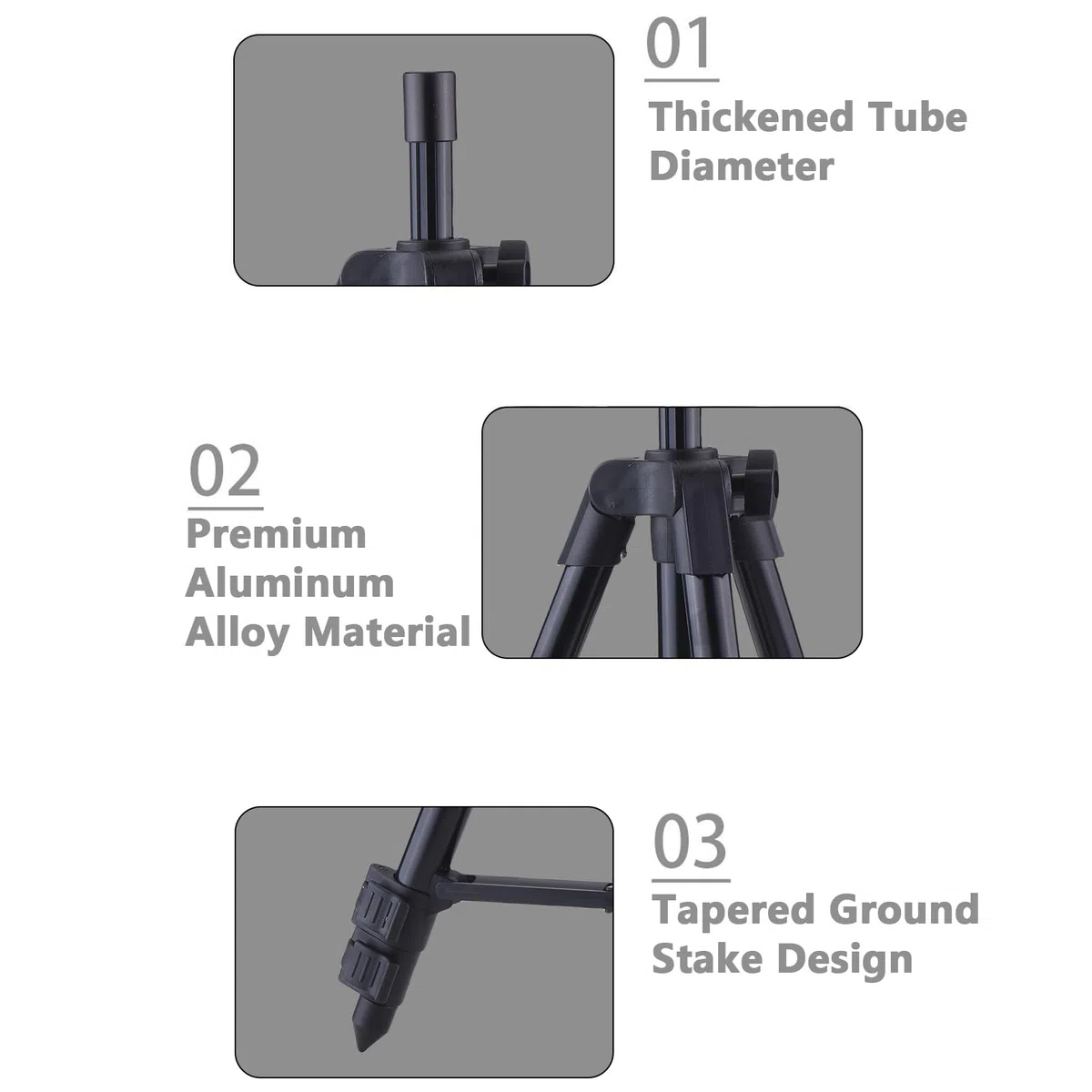 Varadas de Pesca Trípode, Soporte Telescópico Ajustable Triángulo Plegable Triángulo para Todas Las Varillas, de 26 a 62 Cm de