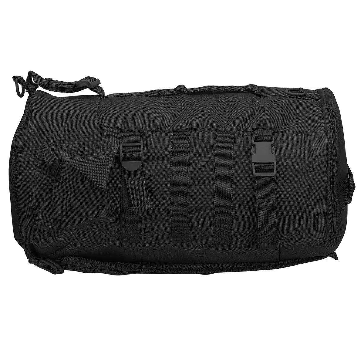 Mochila de pesca impermeable, gran capacidad portable cilíndrico bolsa de varilla de pesca con soporte de barra, equipado con cremallera de alta calidad para la carga de pescado (negro)