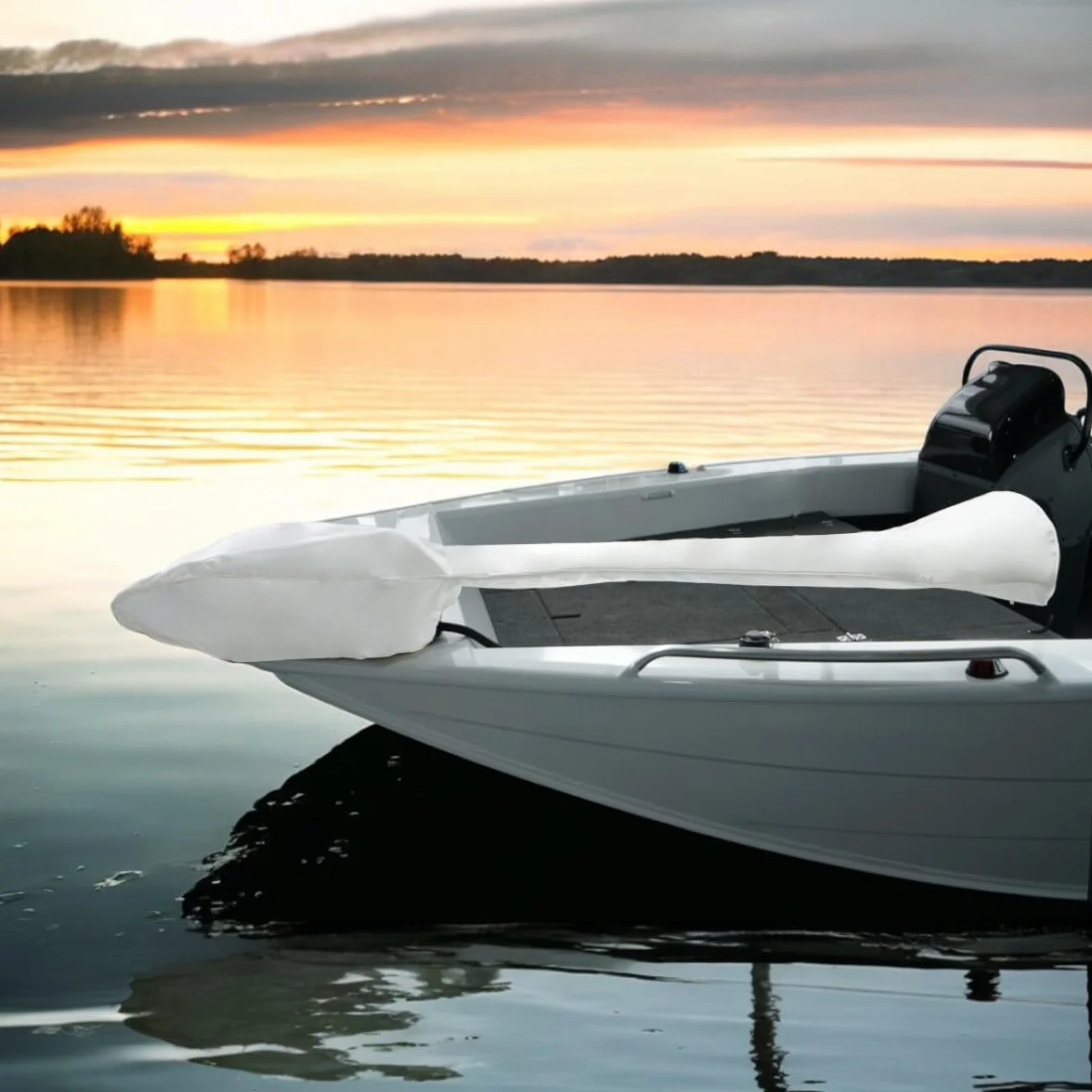 Oceansouth Cubierta personalizada diseñada para motores de arrastre MINN KOTA (cubierta compatible con Riptide Terrova, 1371 mm, blanco)