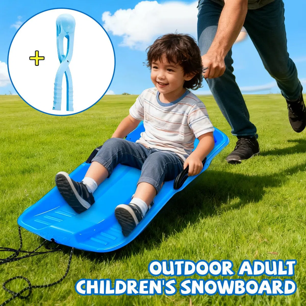 Trineo con tobogán, tobogán de Alta Velocidad: Trineo de Nieve para Niñoѕ y Resistente Hecho de PE para Nieve, Playa, césped Trinëo al Aire Libre para familias, niños, Adultos, niños, niñas, a