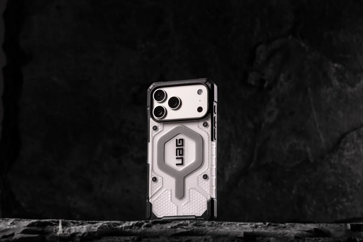 Urban Armor Gear Pathfinder MS Case Compatible con Apple iPhone 17 Pro MAX Funda (Carga inalámbrica/magnética, Protección según estándar Militar) Hielo/Plata