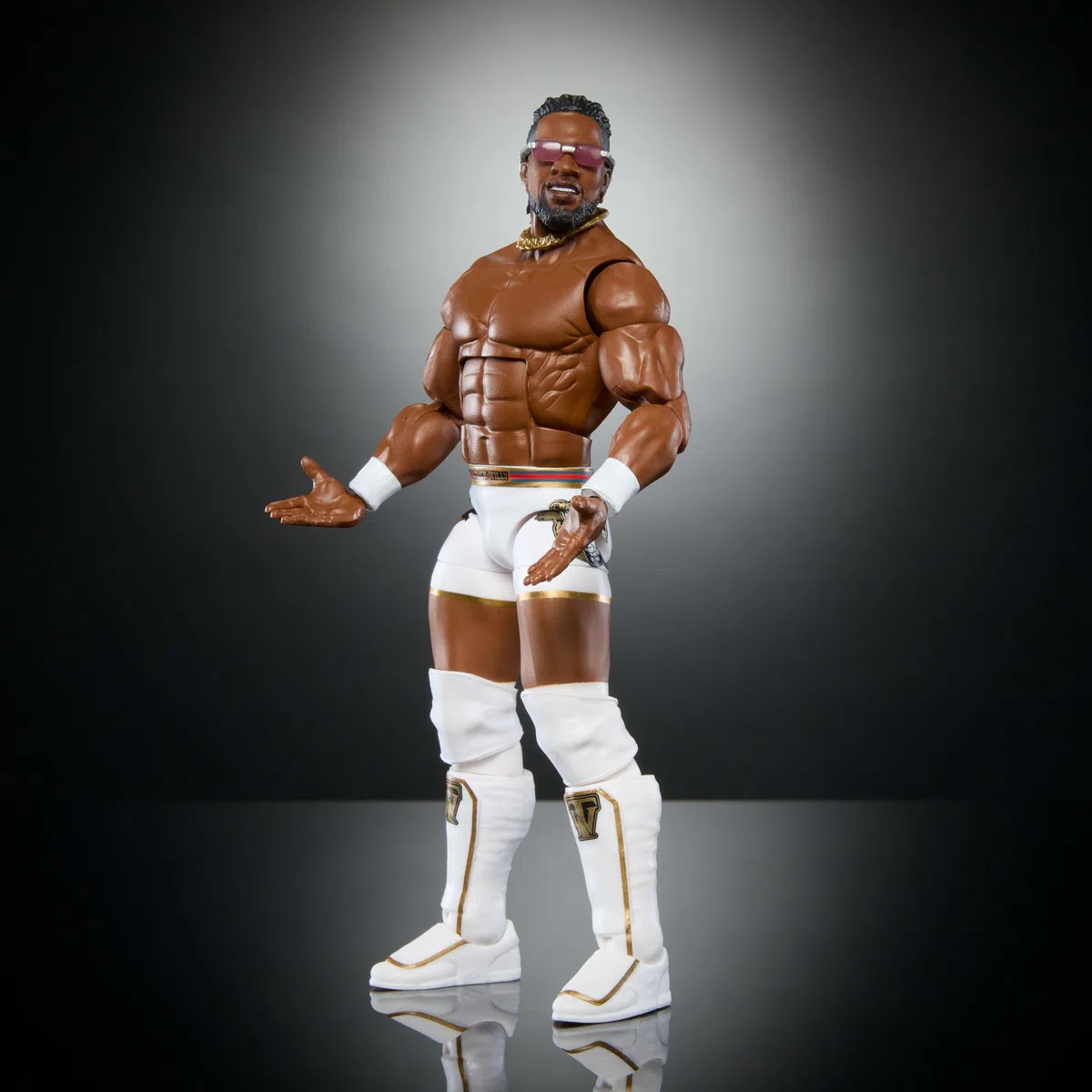 Mattel WWE Elite Series113 Trick Williams Figura de acción y accesorios, figura coleccionable de 15,24cm con 25 puntos de articulación y manos intercambiables, JCH91