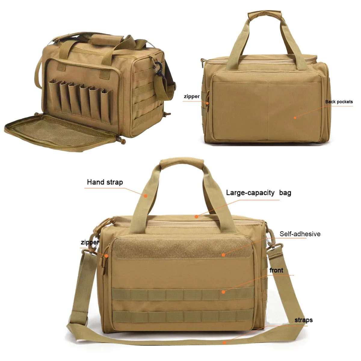 Yeory Bolsa de Gama de Armas, Bolsas de Lona de Rango de Tela de Oxford, Bolsa de Tiro de Pistola con Compartimentos, Transporte