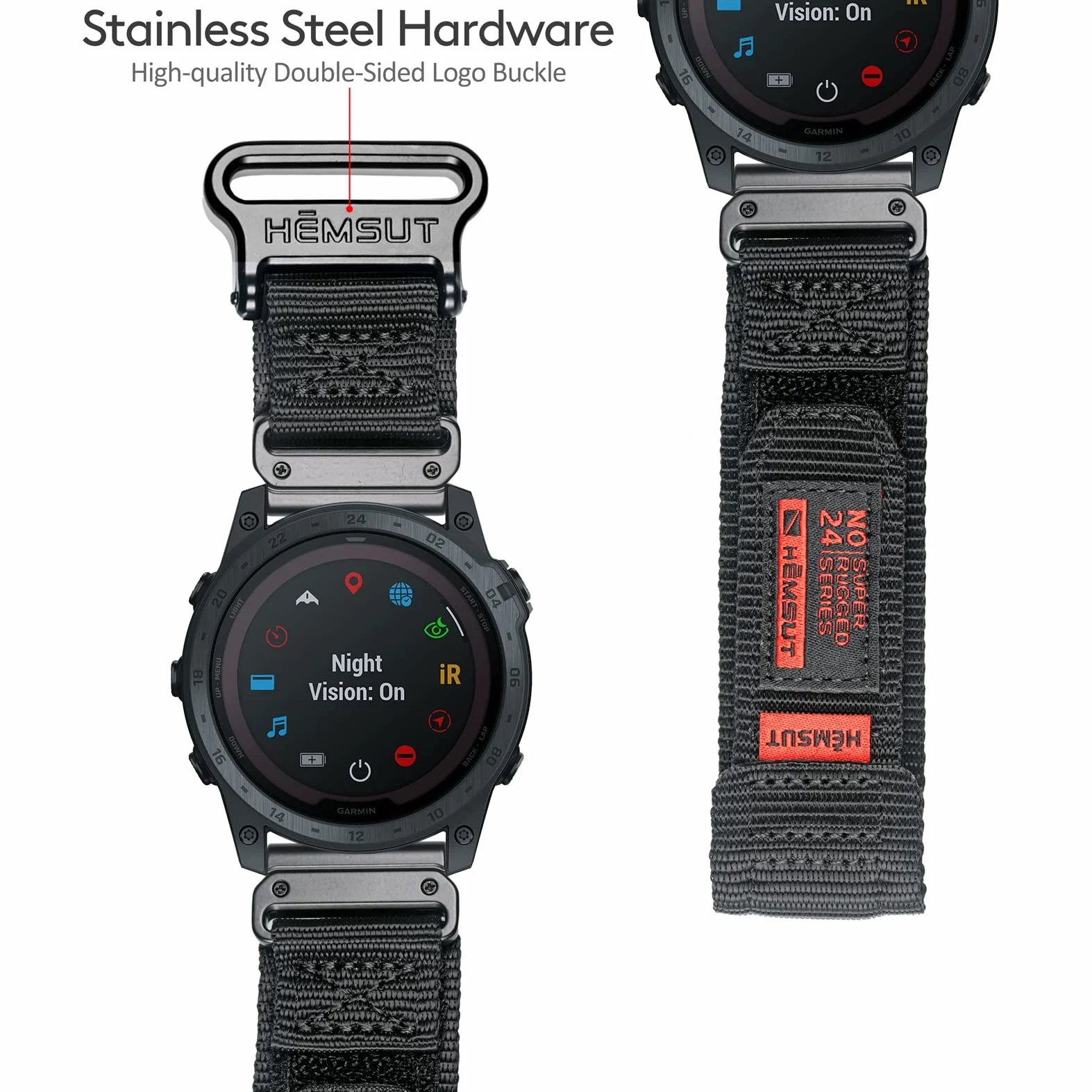 Compatible con Garmin Nylon Reloj Correa deportiva para fēnix/Forerunner/Approach/MARQ/quatix/D2 Series Correa de repuesto para hombre