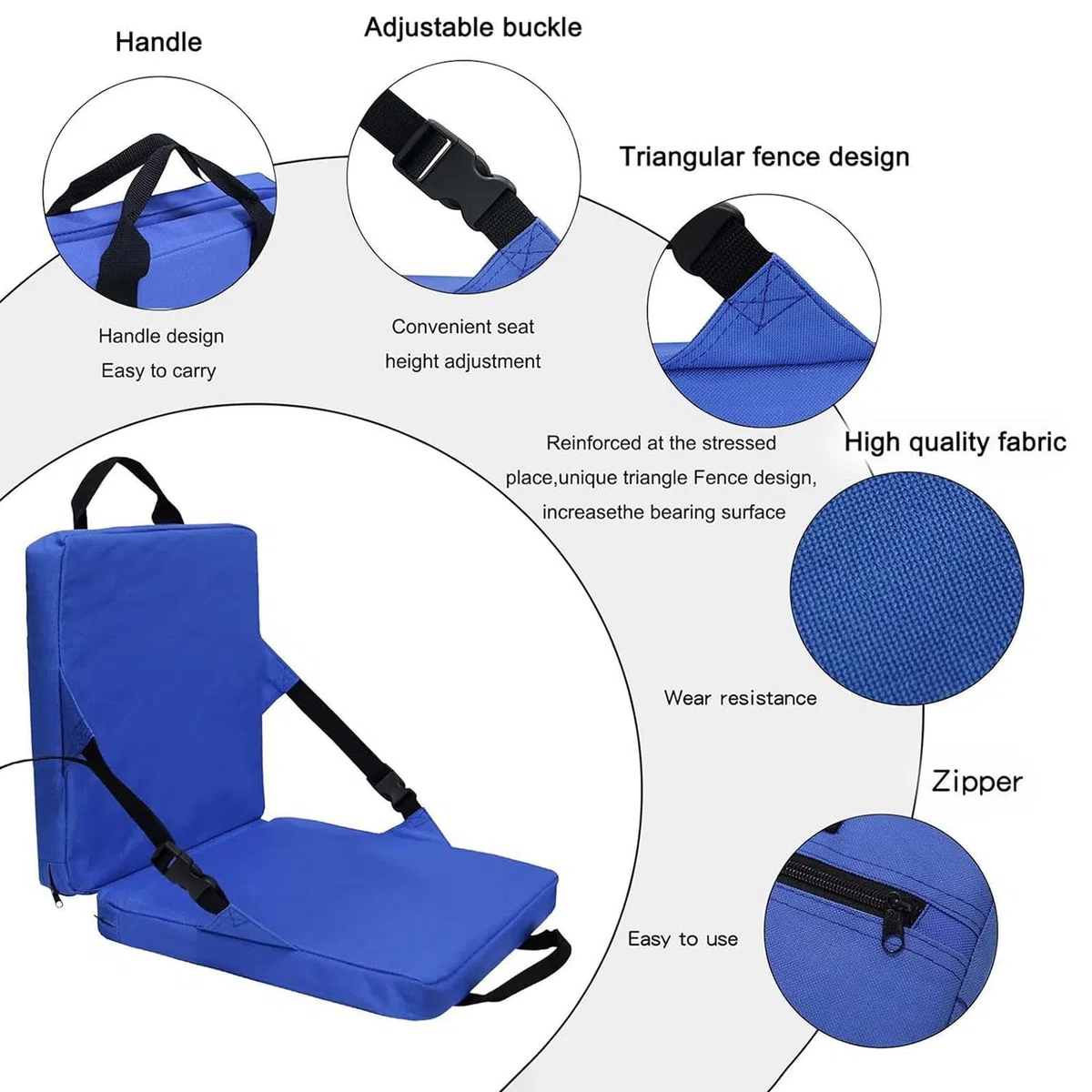 Asientos del estadio con respaldo, asiento del grada | Asientos del estadio para gradas,Cojín de piso al aire libre plegable para juegos de fútbol de béisbol viajes para acampar en el bote de picnic d