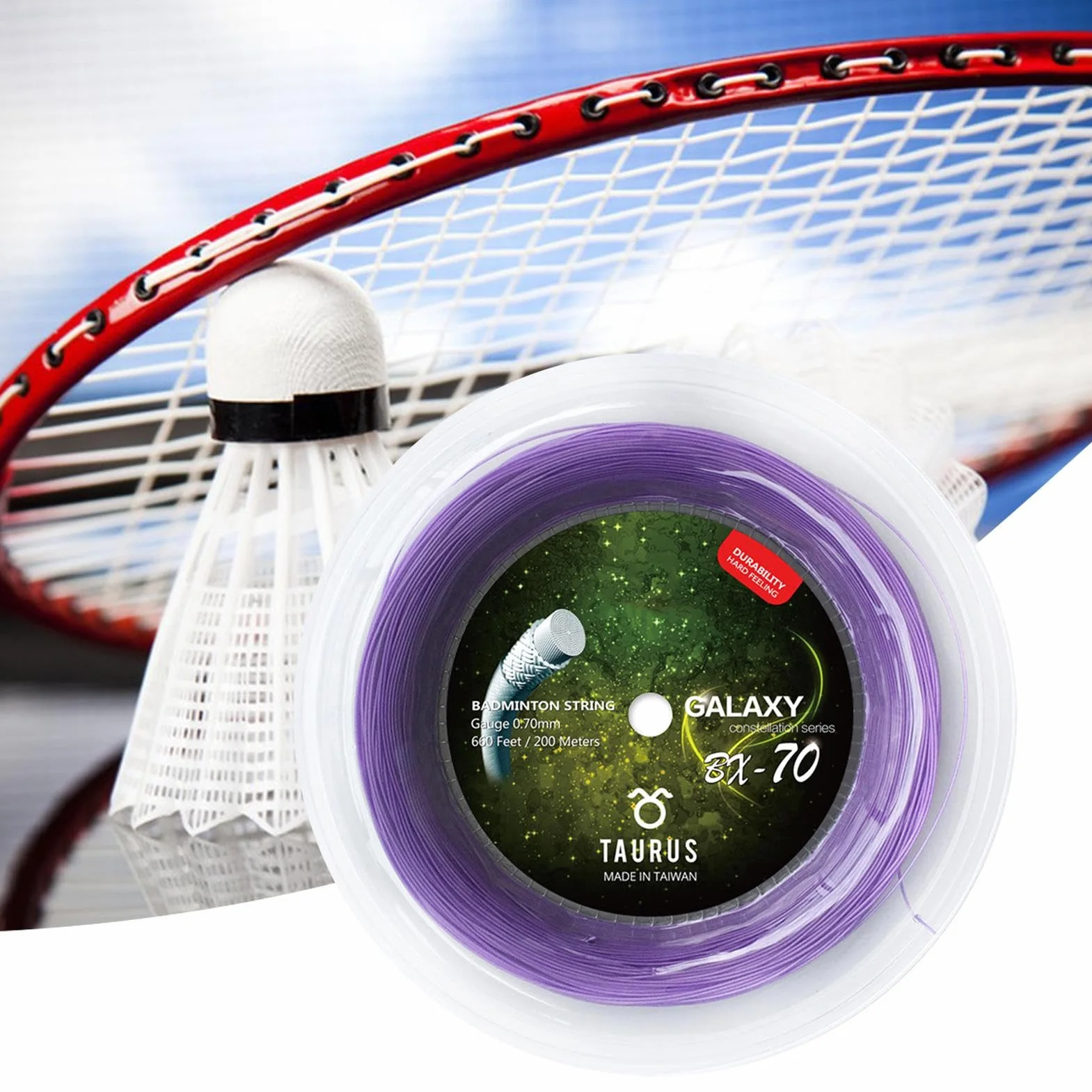 Genérico Cuerda para Bádminton - Raqueta De Bádminton con Hilo De Reemplazo - 200 Metros Elástica para Práctica Deportiva Y Uso Intensivo