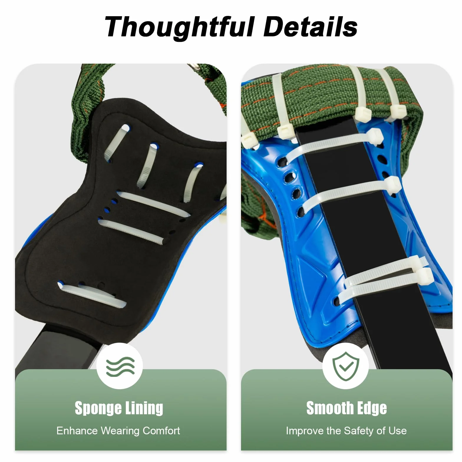 Juego de equipo de escalada de árboles, con correa de seguridad para el pie y correa para el tobillo, altura ajustable, cuerda de sujeción para crampones, herramienta de escalada, capacidad de