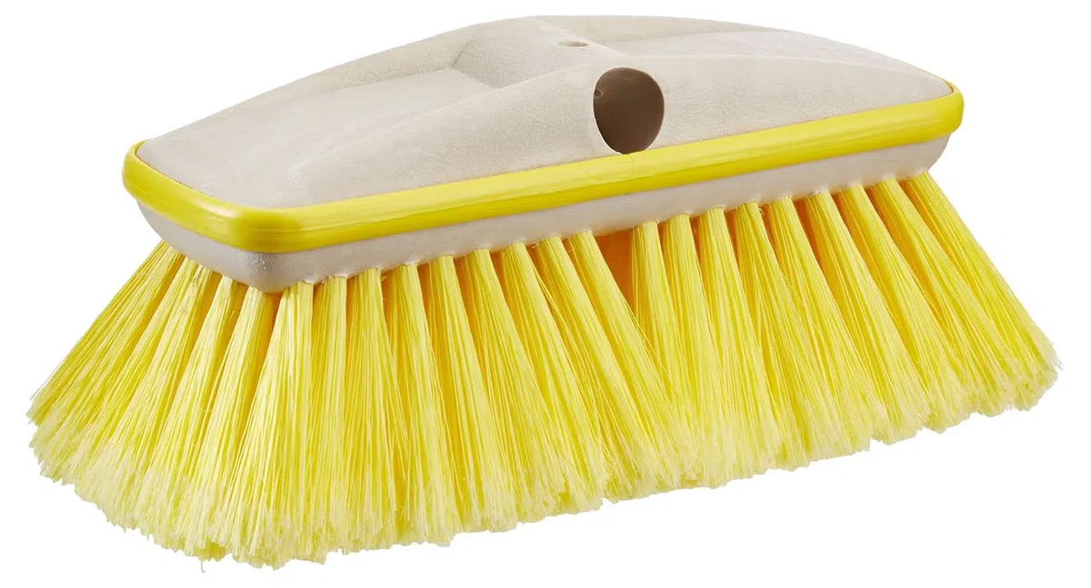 Star brite Premium Wash Cabezal de cepillo de 20,32 cm con parachoques, conexiones dobles para postes estándar de 3/4 pulgadas y asas extensibles