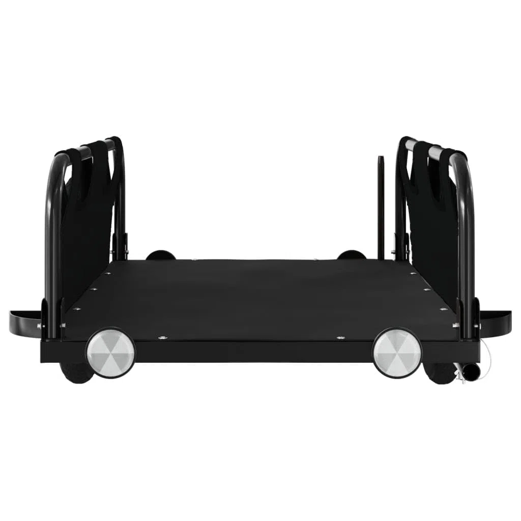 Remolque de bicicleta de tela Oxford negra y hierro con recubrimiento en polvo, 122 x 53 x 33 cm, plegable con reflector, acoplamiento y protección contra la lluvia para cargas, niños, perros
