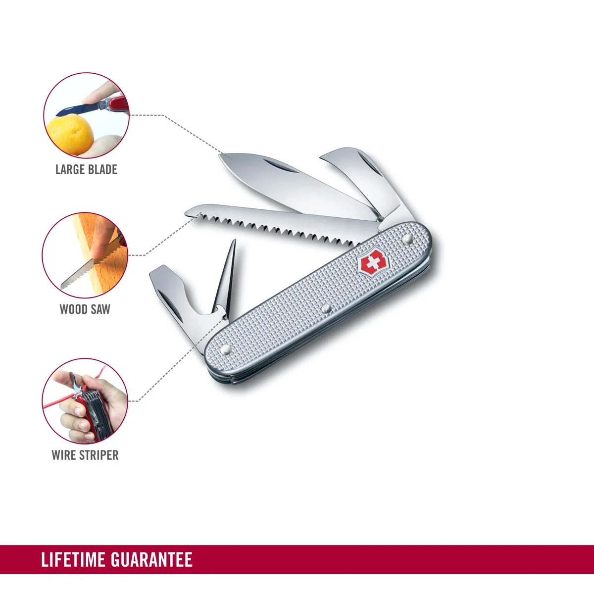 Victorinox Swiss Army 7 Alox, Navaja Multiuso Suiza, Cuchillo bolsillo, Regalo, 7 Funciones, Hoja grande, Destapador
