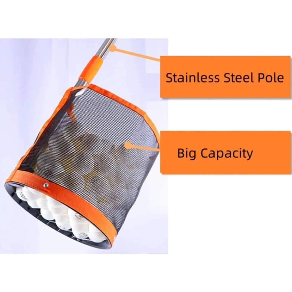 Recolector de pelotas de tenis de mesa ajustable, recogedor de pelotas de ping pong ajustable con capacidad para alrededor de 120 pelotas de tenis de mesa, longitud ajustable, para recoger y