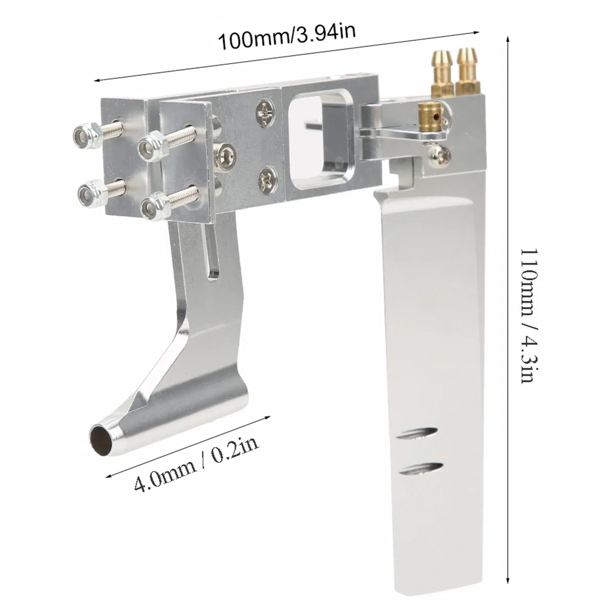 Agatige Conjunto De Timón De Barco RC, Eje Flexible De Aleación De Aluminio De 0,2 Pulgadas con Juego De Soporte Conjunto De Timón Integrado De 4,3 Pulgadas Piezas De Barco RC para El Sistema De Eje
