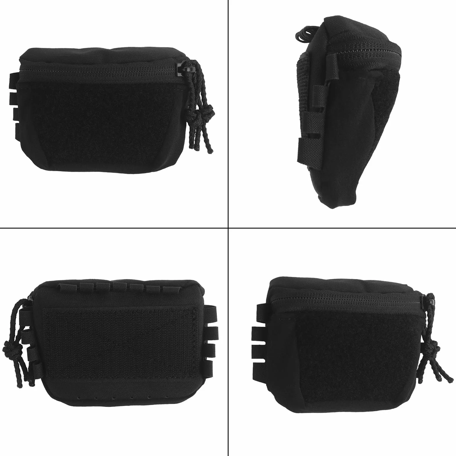 Bolsa Trasera para Casco Táctico, Doble Cremallera, Nailon, Batería/Contrapeso para Airsoft