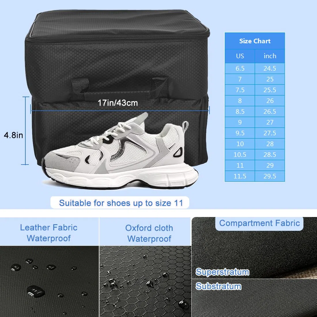 VOPHIA Organizador de Maletero de Golf de 2 Capas con Compartimento Separado para 2 Pares de Zapatos, Almacenamiento de Pelotas, Impermeable para Guardar Accesorios de Golf, Plegable y Plegable para