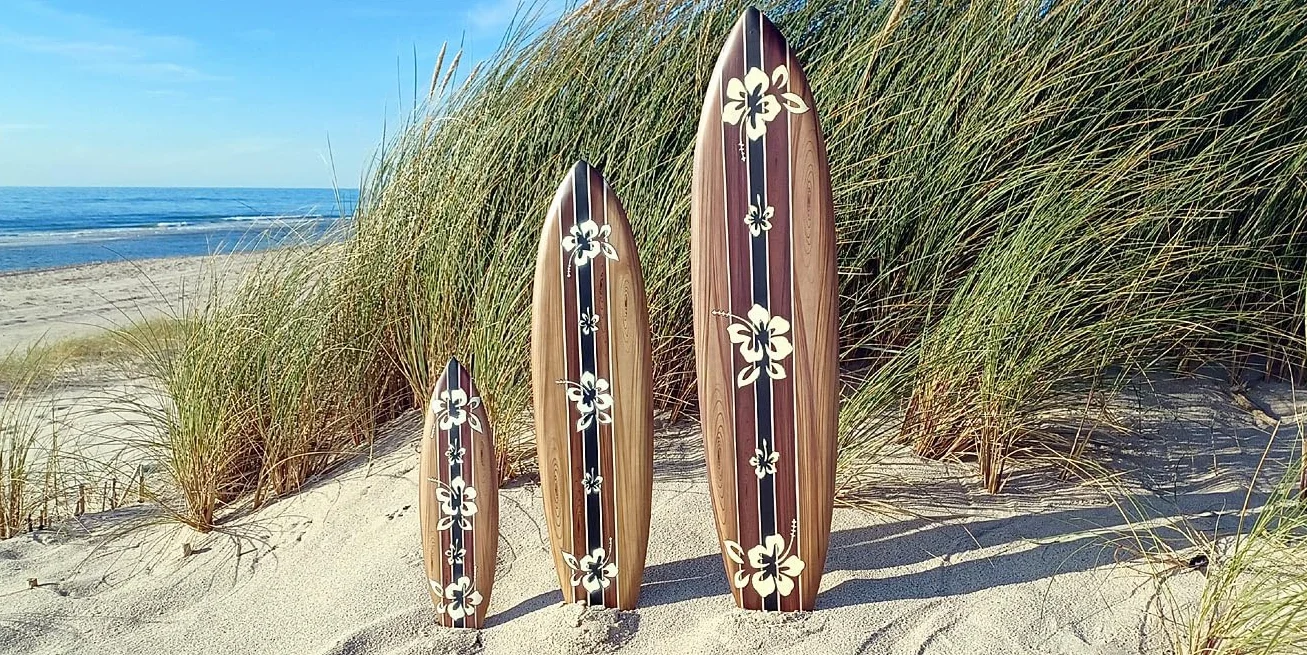 Tabla de surf madera 100 cm diseño aerógrafo