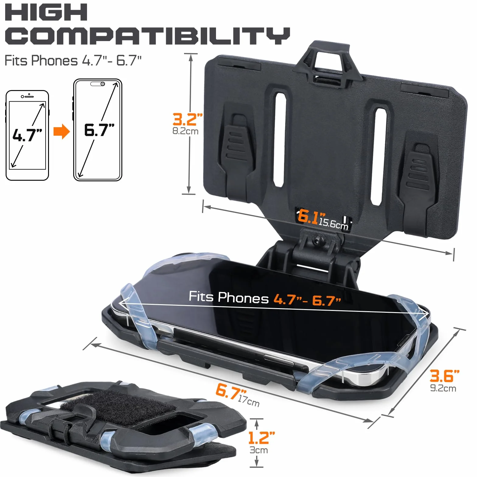 WYNEX Soporte Táctico Portaplacas Chaleco MOLLE Accesorios Cartera Móvil 4.7"-6.7" Pecho