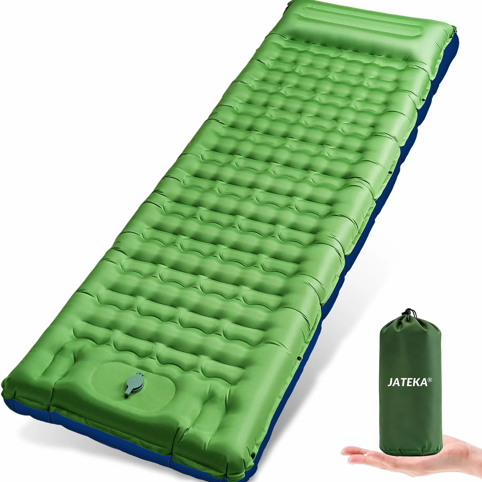 JATEKA Colchoneta Hinchable Ultraligero de 14 cm con Almohada para Camping, Viajes, Playa