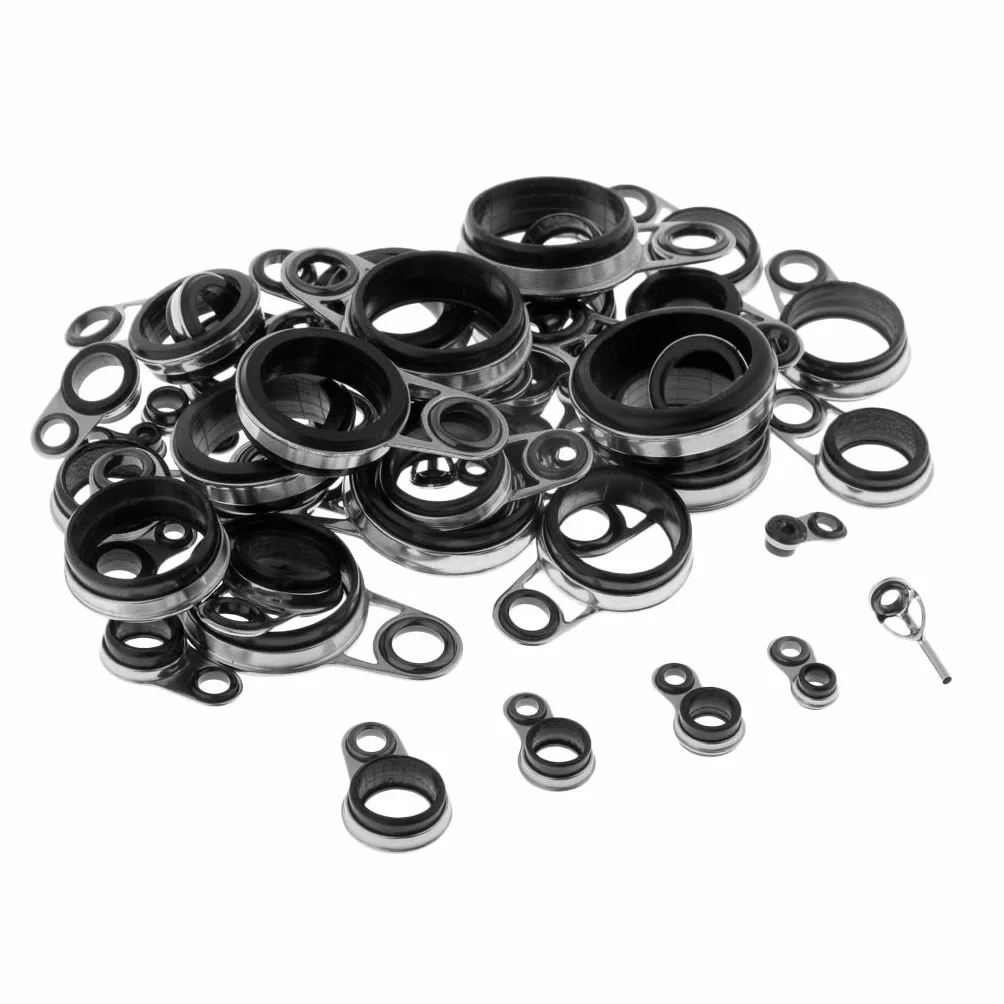B Baosity 49x Guía Anillos de Cerámica Telescópica Caña Pescar Mixed Size Baitcasting Spincasting Aparatos