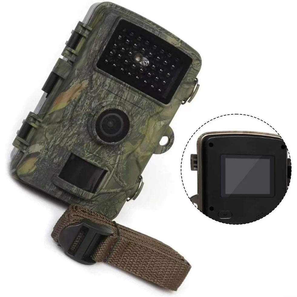 Cámara Fototrampeo 12MP 1080P, Cámara de Caza con Visión Nocturna 40IR y 0.8s de Disparo, IP66 Impermeable para Vida Silvestre, Monitoreo Exterior y Seguridad
