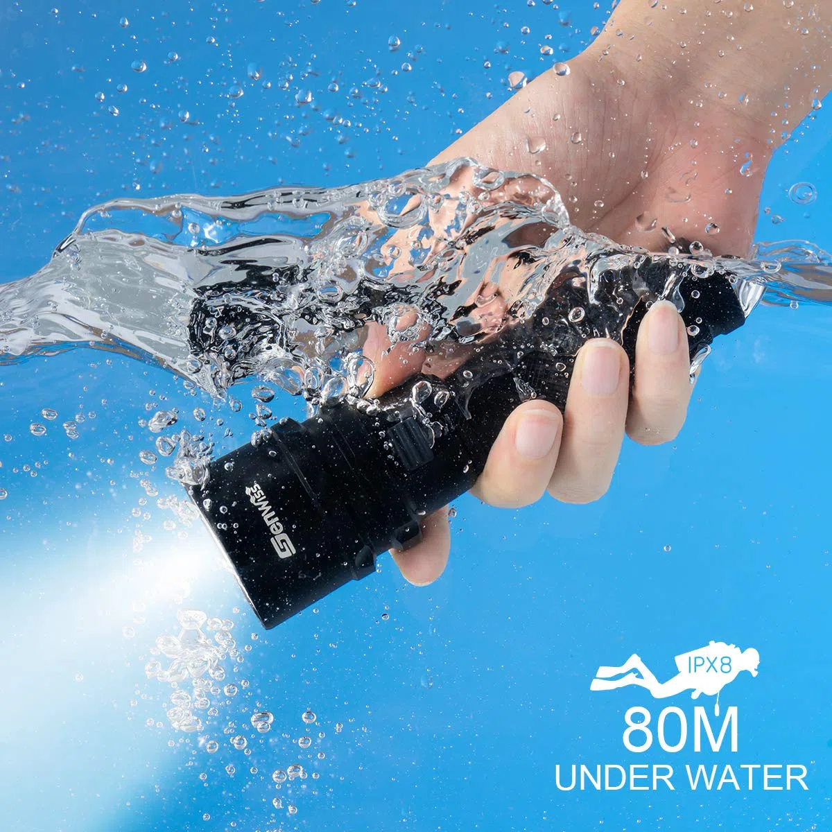 Linterna De Buceo, 2000 Lúmenes, Linterna Subacuática, Luz Recargable para Buceo, Resistente Al Agua Hasta 80 Metros