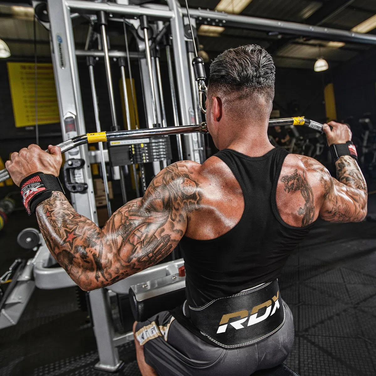 RDX 6” Gimnasio Cinturón Levantamiento de Pesas, Cuero Soporte Lumbar Acolchado, 10 Agujeros Ajustable, Musculación Entrenamiento Peso Belt para Halterofilia Powerlifting Fitness Gym Ejercicio Workout