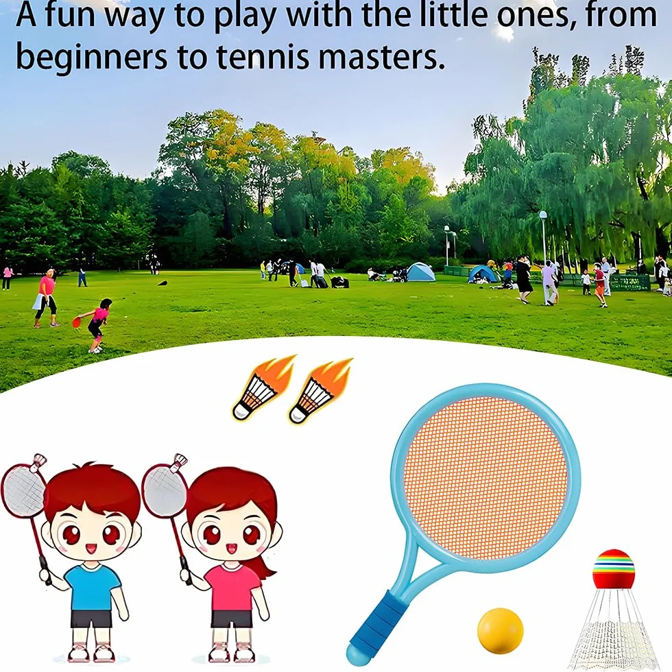 Set de Bádminton Ligero para Niños con 2 Raquetas, 2 Pelotas y 2 Volantes