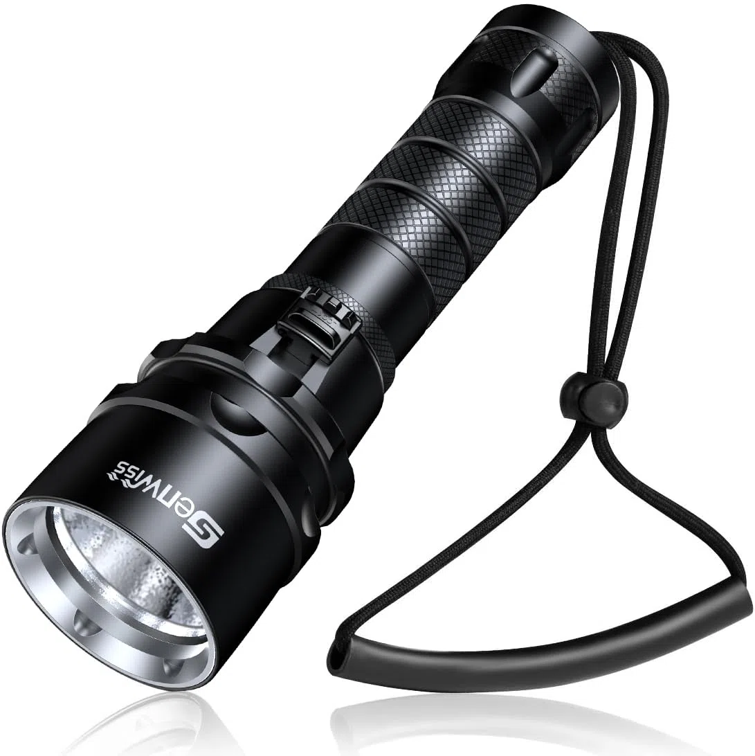 Linterna De Buceo, 2000 Lúmenes, Linterna Subacuática, Luz Recargable para Buceo, Resistente Al Agua Hasta 80 Metros