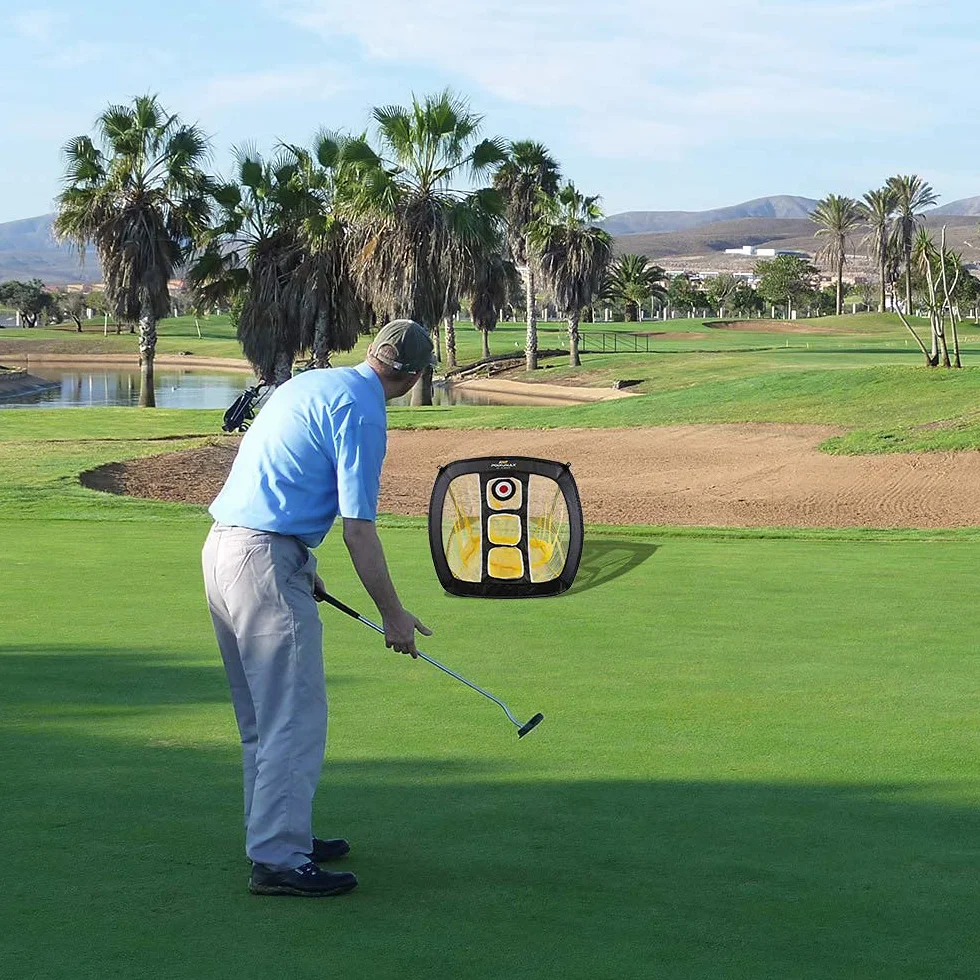 Red plegable para deportes al aire libre, red de práctica de golf, herramienta de práctica de columpio, accesorio de portería de golf